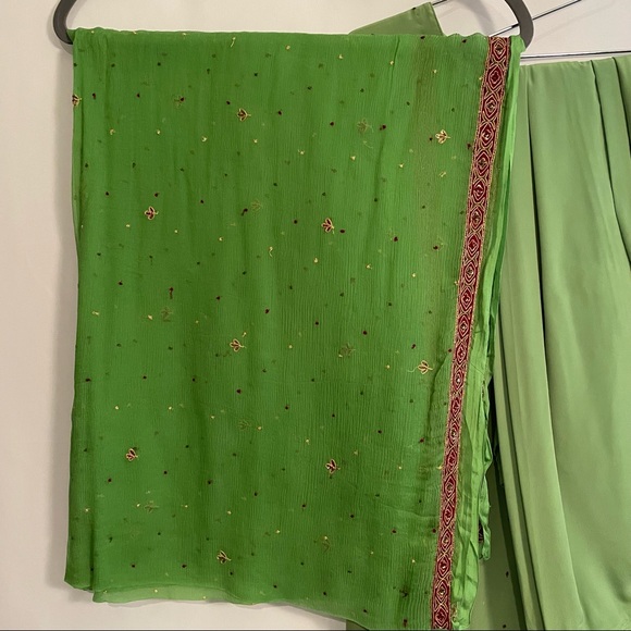 Lime Green Salwar Kameez Indian 3-Piece Set – Size 44 - Picture 4 of 10